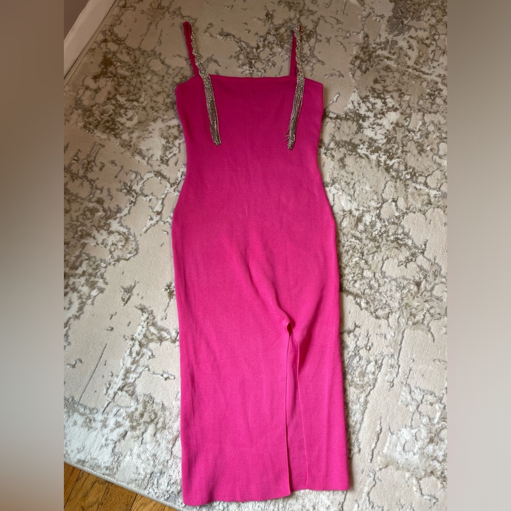 Pink Dress with Rhinestone Straps